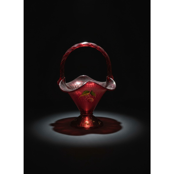 Fenton Other - Vintage Fenton Ruby Red Glass Basket